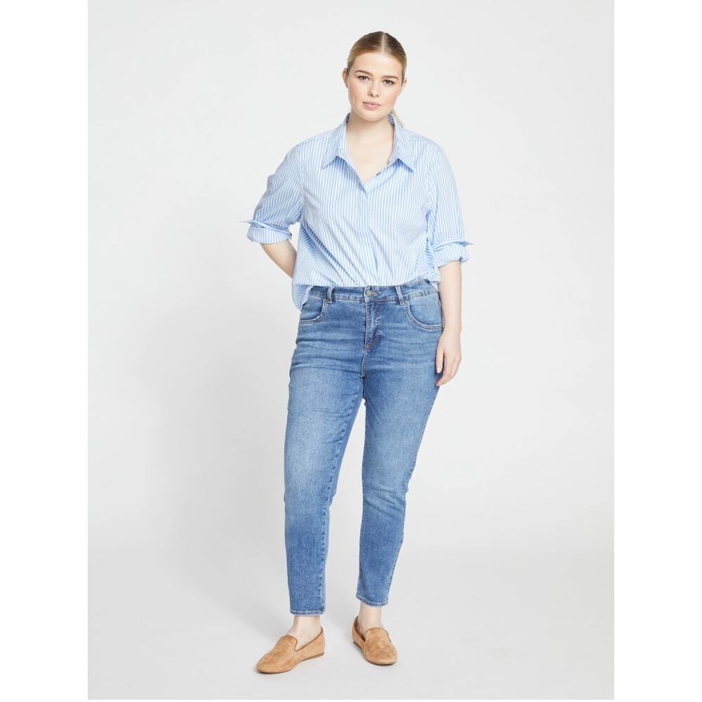 Universal Standard Seine High Rise Skinny Jeans 27 In Inseam Light Wash 16